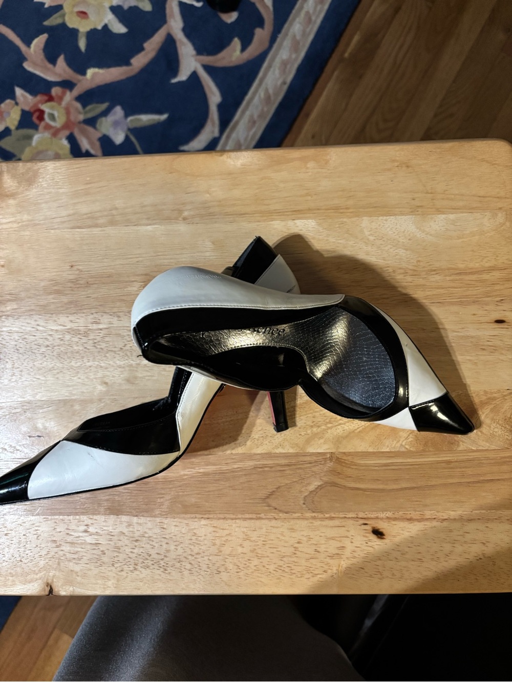 J.Renee Two-Tone Black and White Pointed Toe Stiletto Pumps